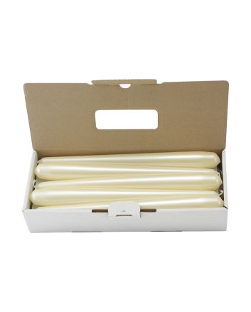 SET 10PZ CANDELA 24X2,2CM 271 MET. ECRU PERL.