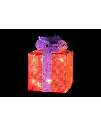 P/REGALO 20LED 20X20X25CM TRASF.U/EST.B.CALDO