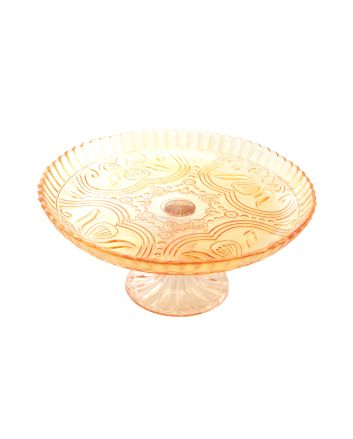 ALZATA VETRO DOLCI H10.5+D20.5CM AMBRA/ROSA