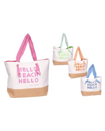 BORSA MARE HELLO BEACH 38X14X38CM 4ASS