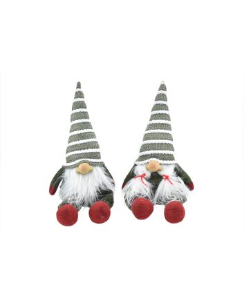 GNOMO BOY&GIRL 20X14X39CM DES.D ROSSO/VERDE