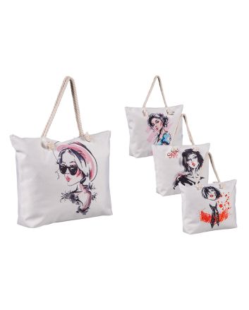 BORSA MARE CORDATA 55X40X13CM LADYSTYLE 4ASS