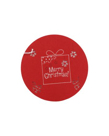 SOTTOPENTOLA FELTRO TONDO 25CM REGALO ROSSO