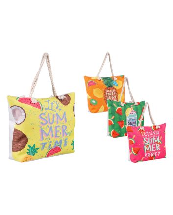 BORSA MARE CORDATA 55X40X13CM SUMMER 4ASS