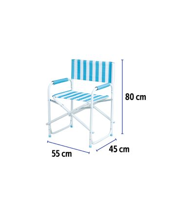 SEDIA REGI. ACC/OXF 22MM 56X48X78 STR.AZZURRO