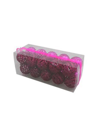 BOX 20 SFERE 7CM DECOR.1/TRAF. ROSA SC.
