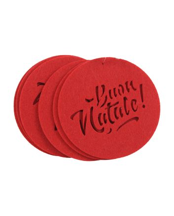 SOT.BICCHIERE FELTRO 6PZ 10CM BAFFO, ROSSO