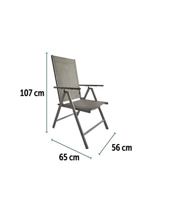 POLTRONA 7 POSIZ. 56X65X107CM 2X1TXT GRIGIO