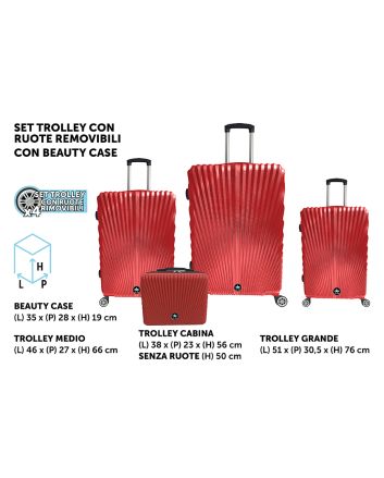 SET 3 TROLLEY H.56/66/76+BEAUTY CALCUTTA ROSS