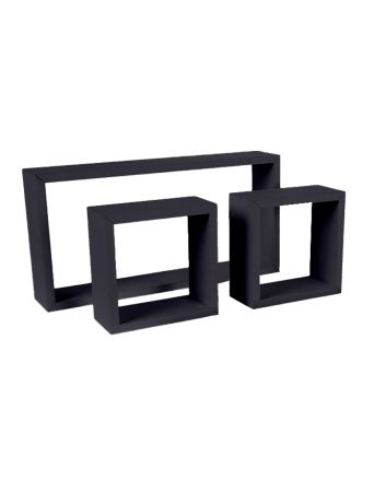 MENSOLA LEGNO MULTI 3PZ 20/20/50CM NERO