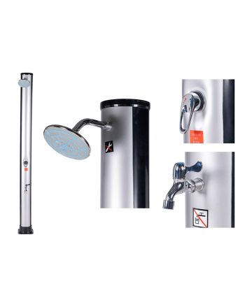 DOCCIA SOLARE DA GIARDINO 35L 217X16CM NE-ARG