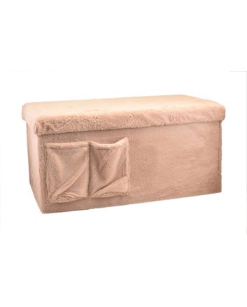 PANCA FAUX FUR C/TASCHE 76X38CM ROSA ANTICO