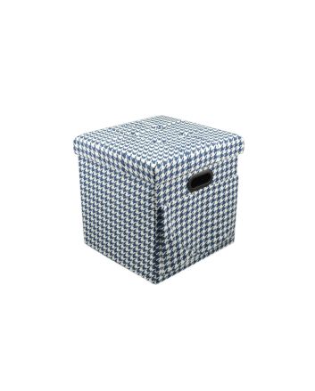 POUF PIED.POULE C/TASC.+MAN.38X38CM BLU