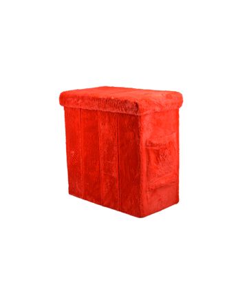 POUF FAUX FUR C/TASCHE 50X27CM ROSSO