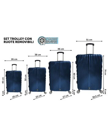 SET 4 TROLLEY H.46/56/66/76 CALCUTTA BLU