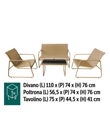 DIVANO 110X74+2P.56.5X74 2X1+TAV.75X44 BEIGE