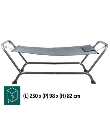 AMACA CON CUSCINO 230X98X82CM GRIGIO