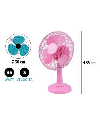 VENTILATORE DA TAVOLO D.30 35W ROSA