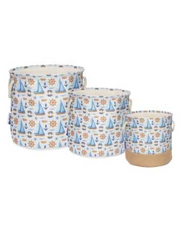 SET 3 CESTI CORDATI H.32/34/37CM DEC.6