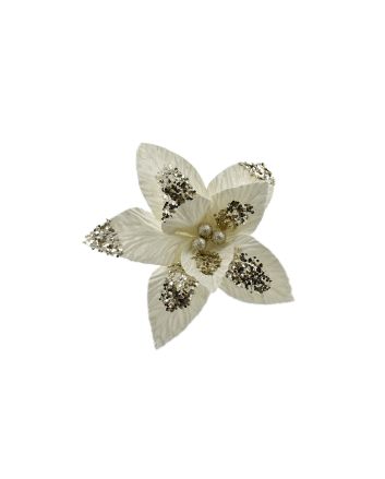 FIORE C/GLITTER 35X33CM MOD.21A PANNA/CHAMP.