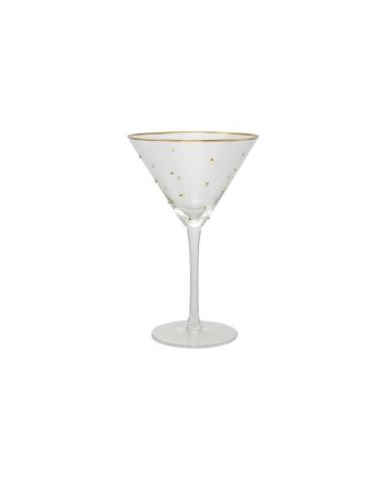 BICCH.COCK. C/PERLE/BORDO ORO 11,8X19CM M.142