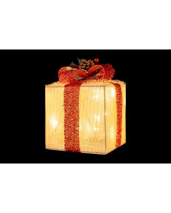 P/REGALO 10LED 15X15X22CM BATT.U/EST.B.CALDO