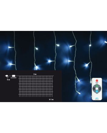 TENDA 192LED 8F.3X1M BIANCA C/TELEC.U/EST.