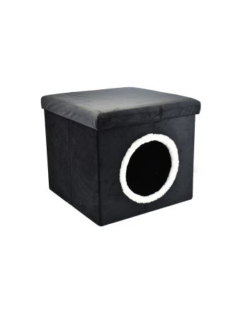 POUF VELL.C/CUCCIA 50X44CM L1 NERO