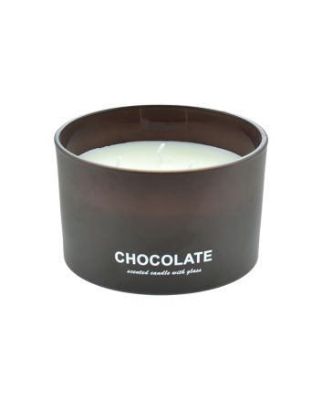 CANDELA IN VETRO 13X18CM 430G B026 CIOCCOLATO