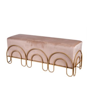 PANCA RETTANGOLARE 120X41X46CM PANNA/ORO