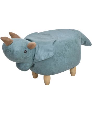 POUF ECOPELLE DEC.TRICERATOPO 96X36X37CM