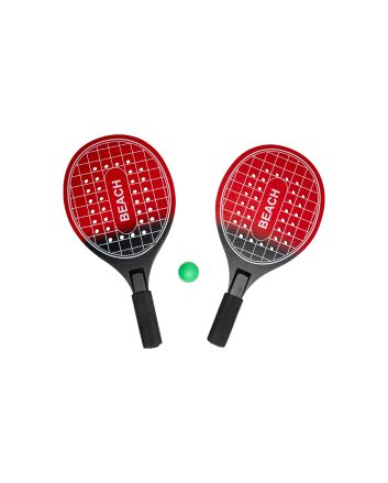 SET 2 RACCHETTE+PALLINA 41X21X0.8CM ROSSO/NER