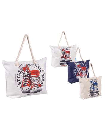 BORSA MARE CORDATA 55X40X13CM SHOES 4ASS