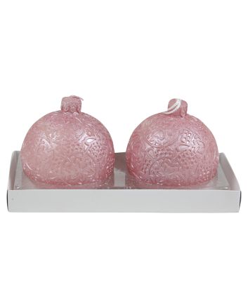 SET 2 CANDELE DEC.F/NEVE D.7,5CM M.025 ROSA