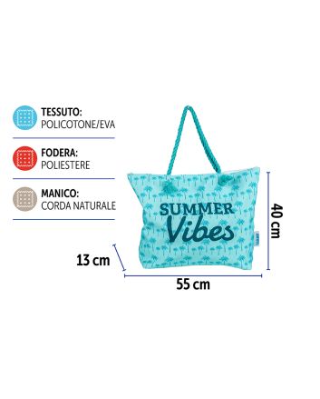 BORSA MARE CORDATA 55X40X13CM COVERI D12