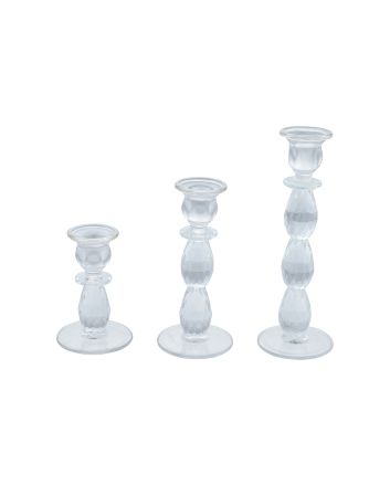 SET 3 P/CAND.1F D.8X13-24,5CM M.906 ARGENTO