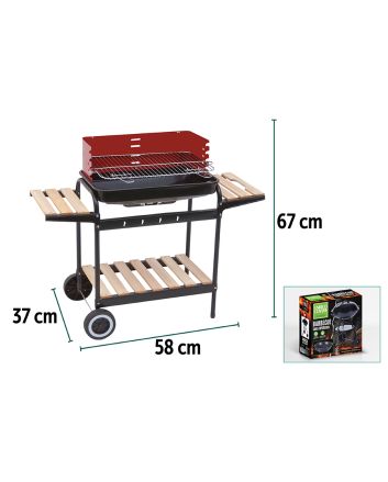 BBQ RETTANGOLARE C/RIPIANI LEGNO 58X37 PD50