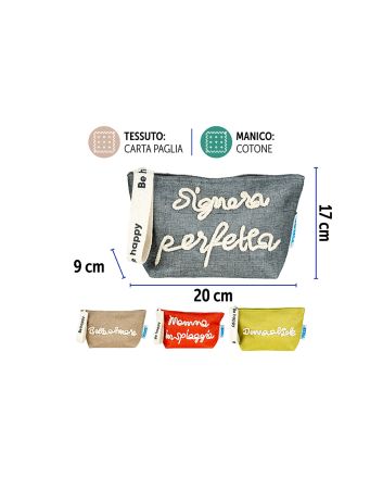POCHETTE MARE FRASI 20X9X17CM M.15906 4ASS