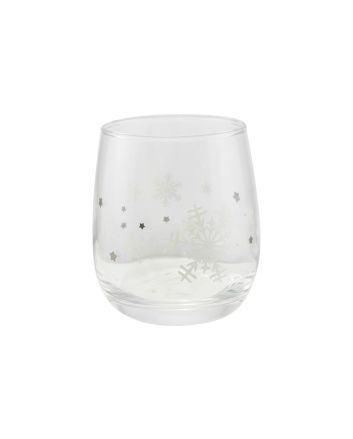 BICCHIERE VETRO 350ML H.9,5CM FIOCCO/ARG.