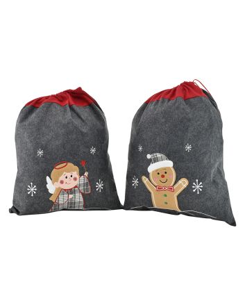 SACCO NATALIZIO 50X60CM M.02 GRIG/ROSSO 2ASS