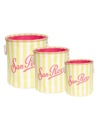 SET 3 CESTI SANROX H.39/42/45CM STR.GIALLO
