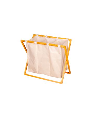 CESTO PIEG TRIPLO BAMBOO/OXF 68X35X57CM PANNA