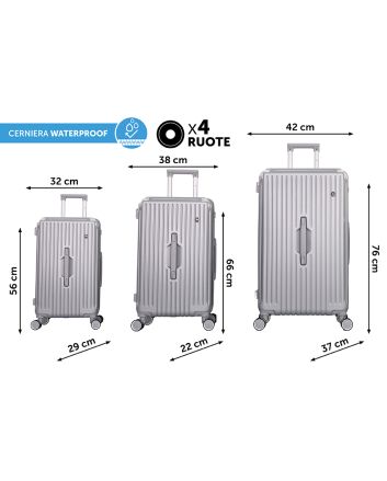 SET 3 TROLLEY H.55/66/76CM M.F1 ARGENTO