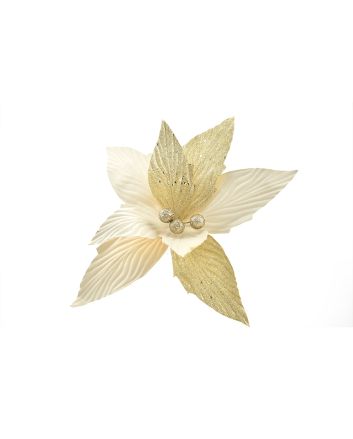 FIORE C/GLITTER 35X33CM MOD.52A PANNA/CHAMP.