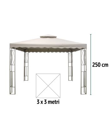 GAZEBO C/CAMINO 3X3 PA 180GSM TU SABBIA