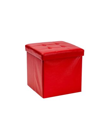 POUF ECOPELLE 38X38X38CM ROSSO