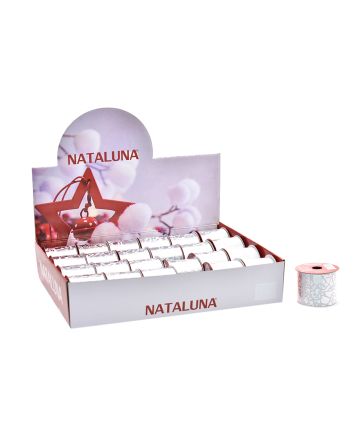 NASTRO NATALIZIO 6,3CMX2,7M MOD.02W BIANCO