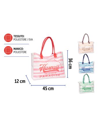 BORSA MARE HAWAII 45X12X36CM 4ASS