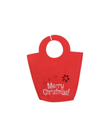 BORSETTA FELTRO 25X21CM REGALO ROSSO