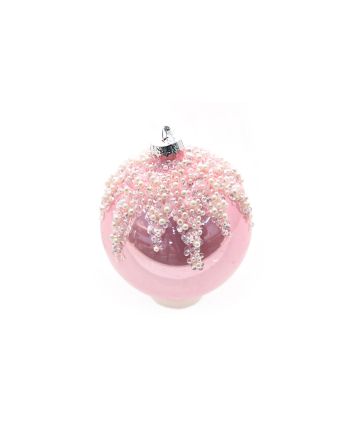 SFERA VETRO 10CM MOD.JF1.10 ROSA/BIANCO